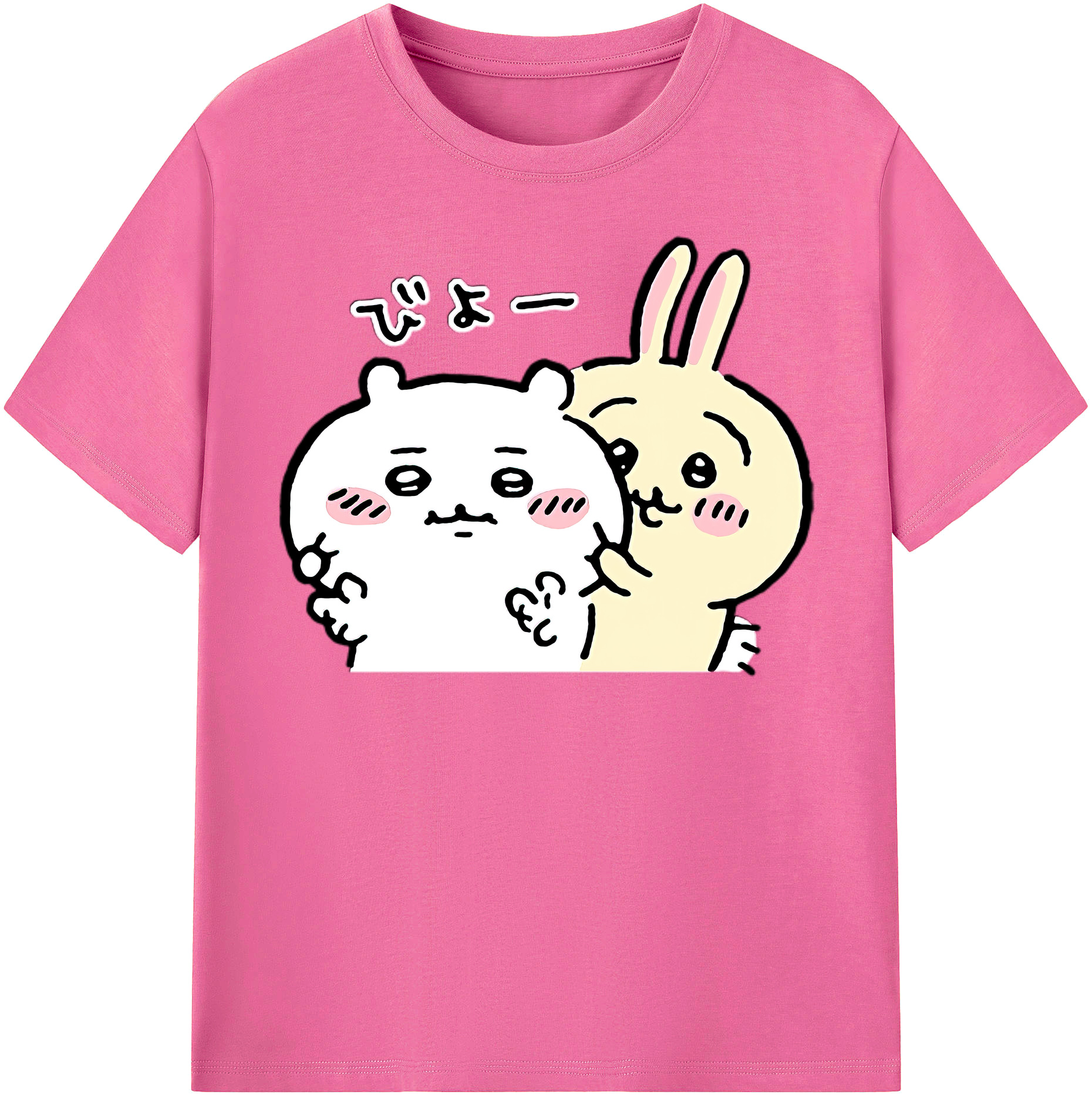 （画像用） ちいかわ うさぎ Chii-kawa usagi レディースカジュアルプリントTシャツ（綿100％）